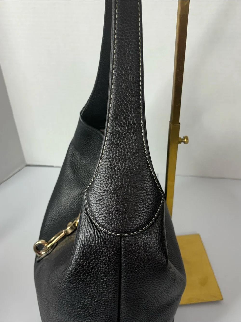 Dooney & Bourke Black Leather Shoulder Hobo Bag with Silver Hardware EUC